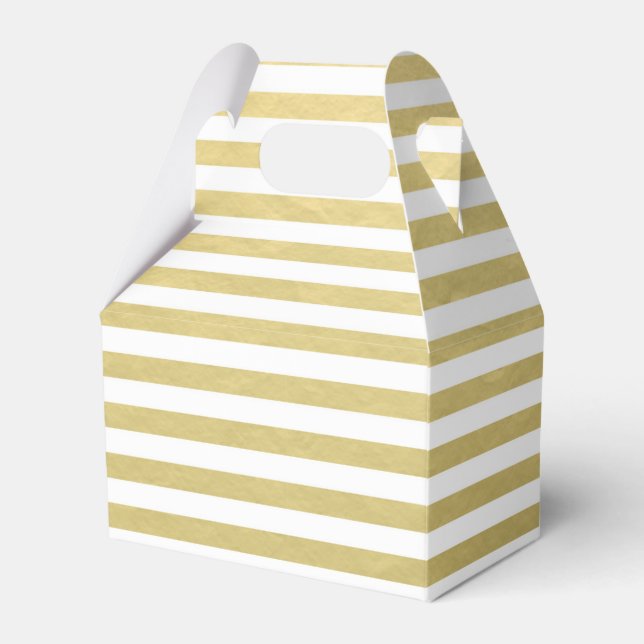 Faux Gold Foil White Rand Mönster Presentaskar (Framsidan Sidan)