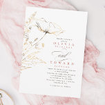 Faux Gold Foil Wildblommy Dusty Rosa Bröllop Inbjudningar<br><div class="desc">Perfekt för en solig sommartid, rustik bröllop eller boho vild elopement ... denna dammiga rosa och guld minimalistiska bröllopsinbjudan är avsedd att påminna om att bröllop handlar om att fira kärlek. Chicen avslappnad ändå handritade vilda blommor ge känslan av att vara i en skugga. Låt det ljusaste stil ta med...</div>
