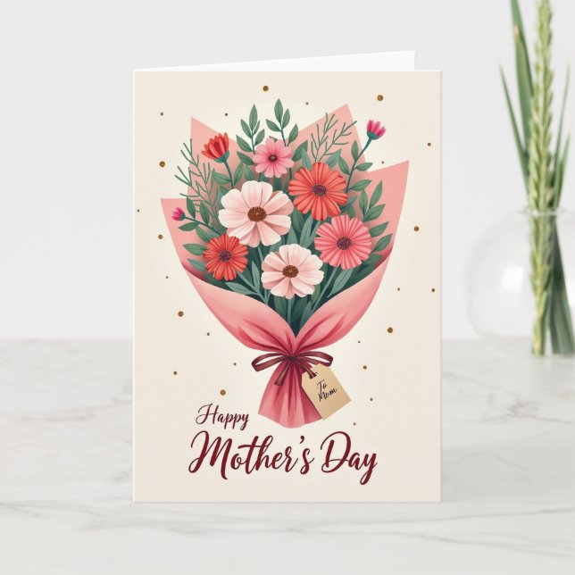 Faux Gold Glitter Mom Card Kort (Framsida)