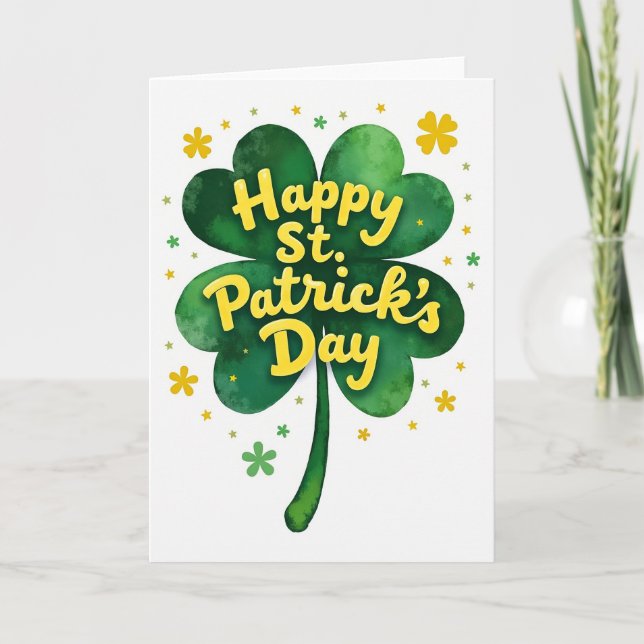 Faux Gold Happy St Patricks Day Card Kort (Framsida)