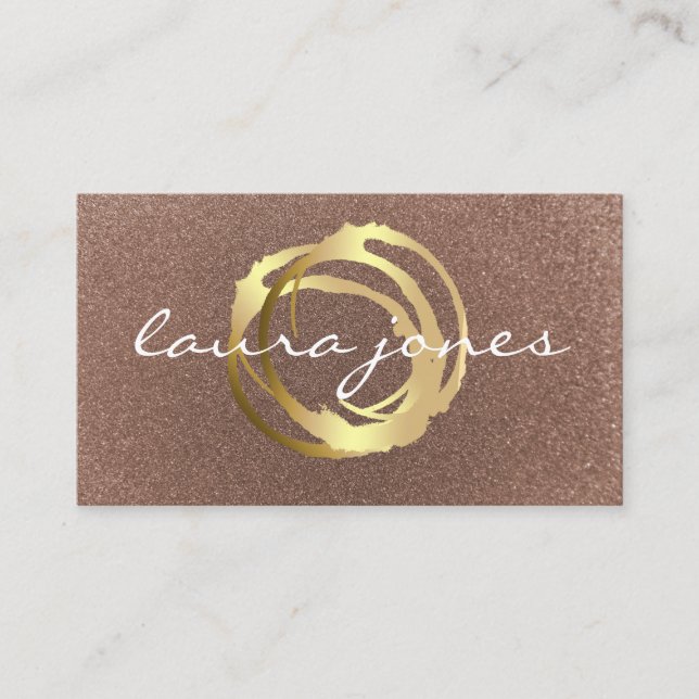 Faux Gold Painted Circle Designer Business Card Visitkort (Framsida)