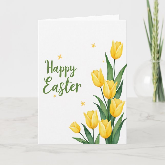 Faux Gold Spring Flower Card Kort (Framsida)