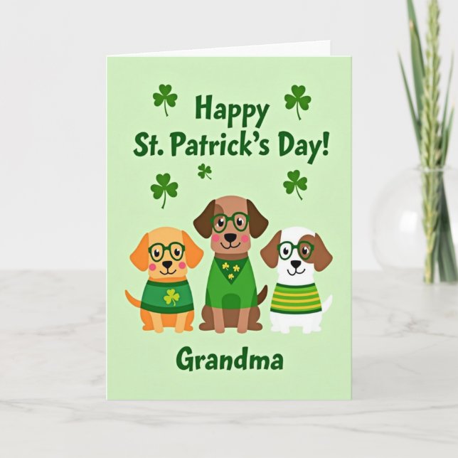 Faux Gold St Patricks Day Grandma Card Kort (Framsida)