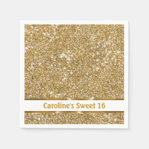 Faux Golden Gult Glitter Struktur Sweet sixteen