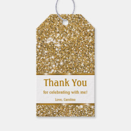 Faux Golden Gult Glitter Struktur - Tack Presentetikett