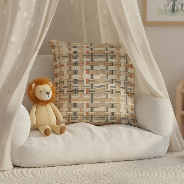 Faux Grasscloth Geometric Weave Pat#3 ID1271 Kudde (Skapare uppladdad)