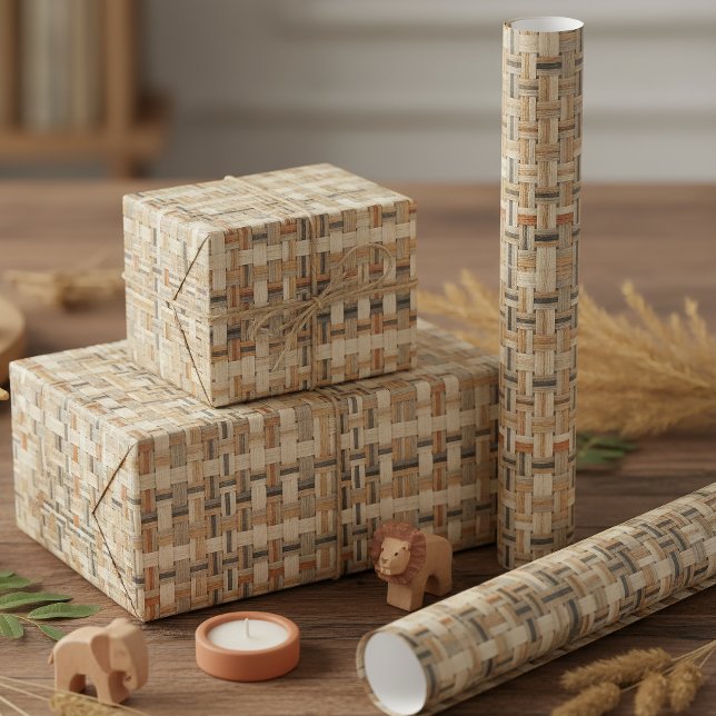 Faux Grasscloth Geometric Weave Pat#3 ID1271 Presentpapper (Skapare uppladdad)