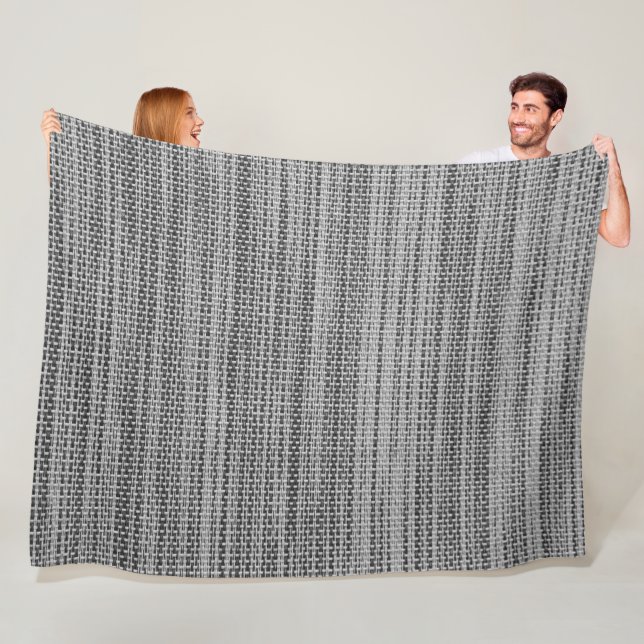 Faux Grått Fabric Fleece Blanket - Modern (På plats)