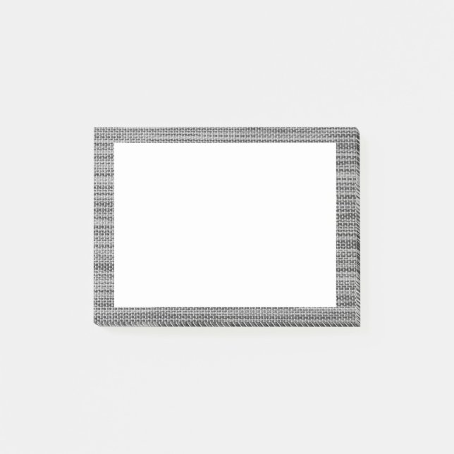 Faux Grått Fabric Framed Sticky Notes Post-it Block (Framsida)