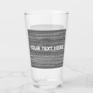 Faux Grått Fabric Glass med Anpassningsbar Text Glaskopp