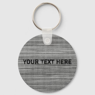 Faux Grått Fabric Keychain-Anpassade Din text Nyckelring