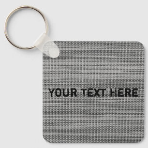 Faux Grått Fabric Keychain med Anpassningsbar Text Nyckelring
