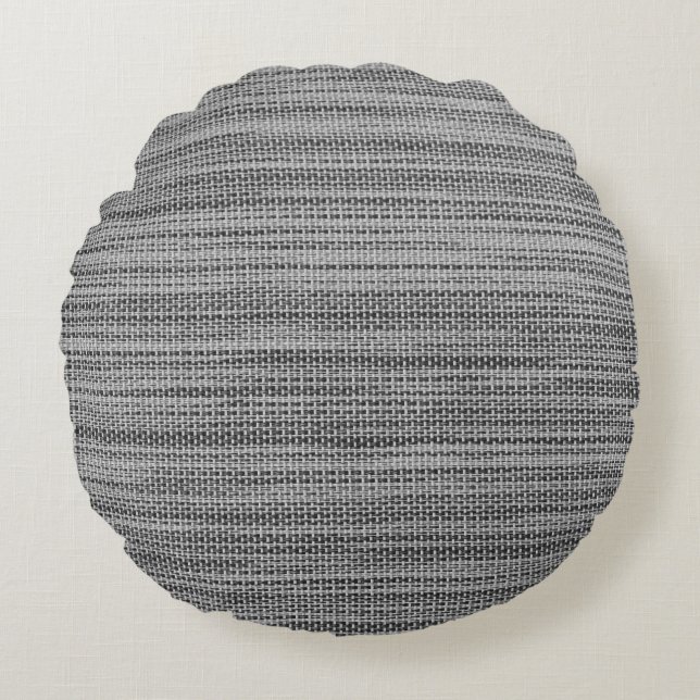 Faux Grått Fabric Round Pillow - Modern Rund Kudde (Framsidan)