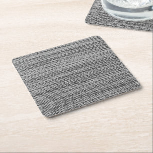 Faux Grått Fabric Trasa Papper Underlägg - Modern Kvadrat