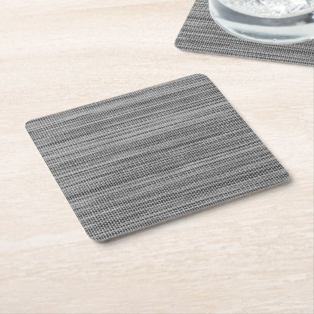 Faux Grått Fabric Trasa Papper Underlägg - Modern Kvadrat (Vinklad)