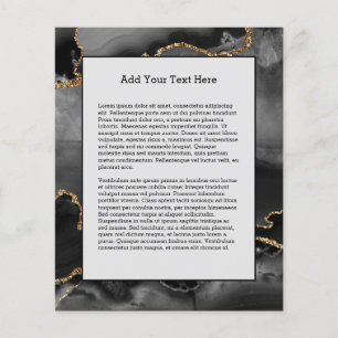 Faux Grått Marcular Agate Golden Glitter Black Sto Flygblad
