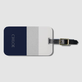 Faux Grått & Navy Leather Rand Bagagebricka