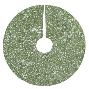 Faux Grönt Glitter Struktur liknar grafik Julgransmatta Borstad Polyester