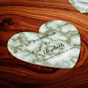 Faux Grönt Guld Marble - Elegant bröllop Underlägg Papper