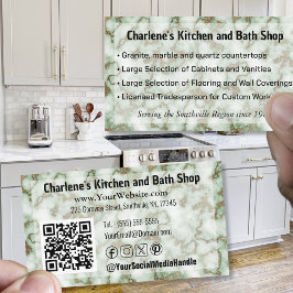 Faux Grönt Guld Marble for Kitchen remodeling Shop Visitkort
