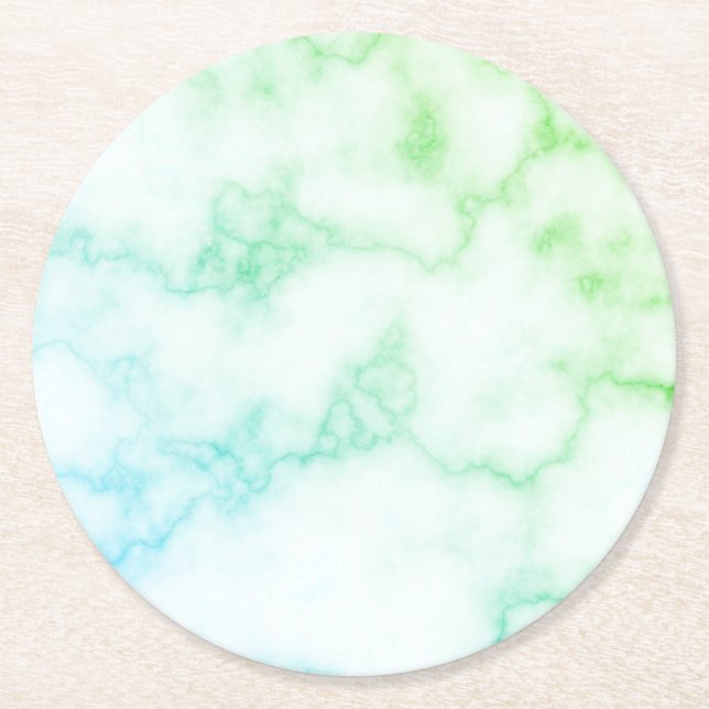 Faux Grönt Marble Round Papprare Underlägg Papper Rund (Framsidan)
