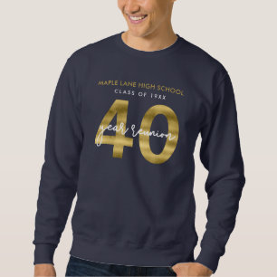 Faux Guld 40-åriga Clsss Reunion Lång Ärmad Tröja
