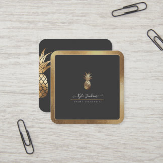 FAUX GULD ANANAS DIY BAKGRUND FYRKANTIGT VISITKORT
