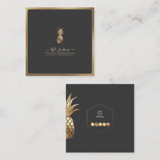 FAUX GULD ANANAS DIY BAKGRUND FYRKANTIGT VISITKORT