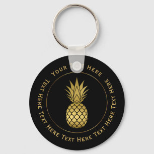 Faux-Guld-ananas-nyckelkedja Nyckelring