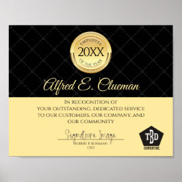 Faux guld-anställd vid årets tilldelningsbevis poster