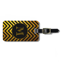 Faux Guld Black Chevron Mönster Anpassningsbar Mon