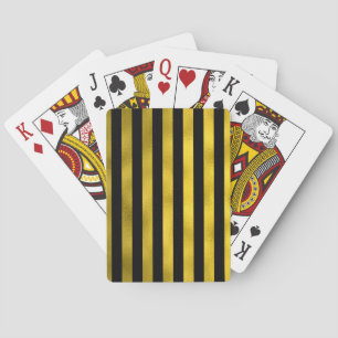 Faux Guld Black Lodrät Rand Wide Stride Spel Kort