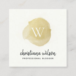 FAUX GULD BLACKK BRYH KALLIGRAFISK MONOGRAM FYRKANTIGT VISITKORT