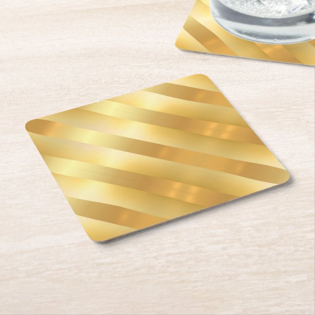 Faux Guld Blank Modern Elegant Glamous-mall Underlägg Papper Kvadrat (Vinklad)