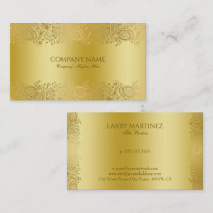 Faux guld blommigt paisley snöre visitkort