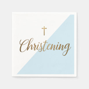 Faux guld blue Pojke Christening Pappersservett