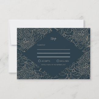 Faux Guld Botanical Ram Weddin OSA Kort