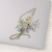 Faux Guld Brev ’J’ Watercolor Vild Flowers