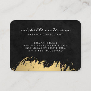 Faux Guld Brushed / Black Lux Visitkort
