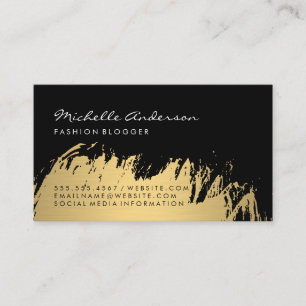 Faux Guld Brushed / Black Visitkort