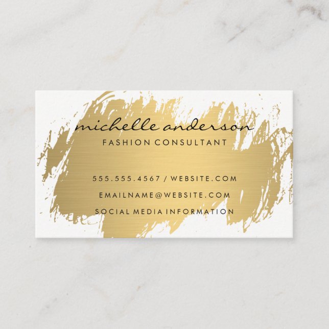 Faux Guld Brushed | Fashionista Visitkort (Framsida)