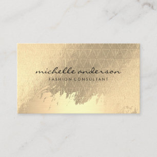 Faux Guld Brushed Metallic Guld Triangle Mönster Visitkort