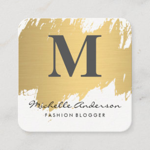 Faux Guld Brushed Monogram SNYGGT Fyrkantigt Visitkort