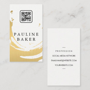 Faux Guld Brushed QR-kod Visitkort
