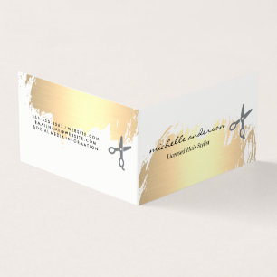 Faux Guld Brushed Salon Cuts Visitkort
