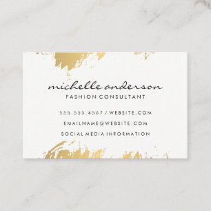 Faux Guld Brushed White Grått / Variation Visitkort