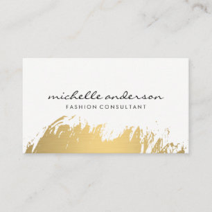 Faux Guld Brushed White Grått Visitkort