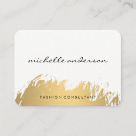 Faux Guld Brushed White Grått Visitkort