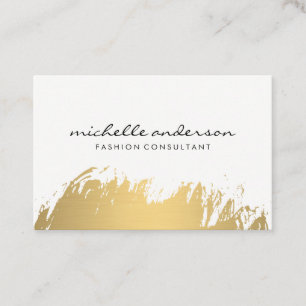 Faux Guld Brushed White Grått Visitkort