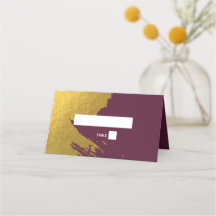 Faux Guld Brushstrokes & Burgundy Bröllop